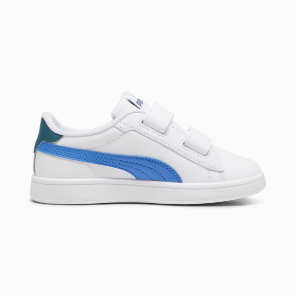 Tenis Smash 3.0 Leather V para niños, PUMA White-Hyperlink Blue-Cold Green, large-MEX