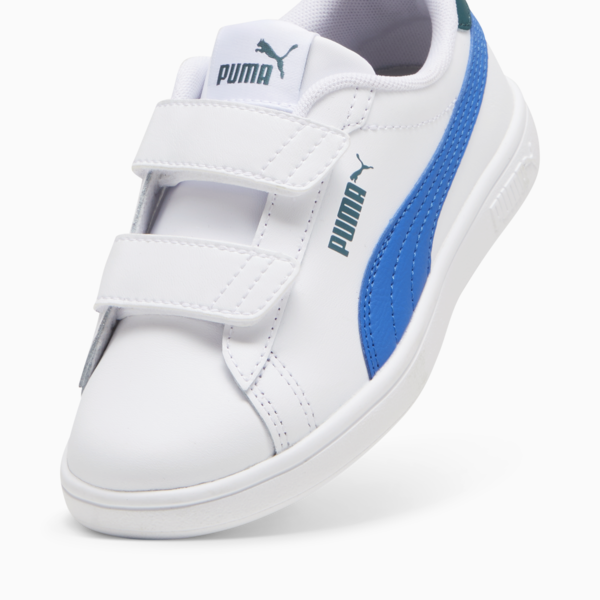 Tenis Smash 3.0 Leather V para niños, PUMA White-Hyperlink Blue-Cold Green, large-MEX