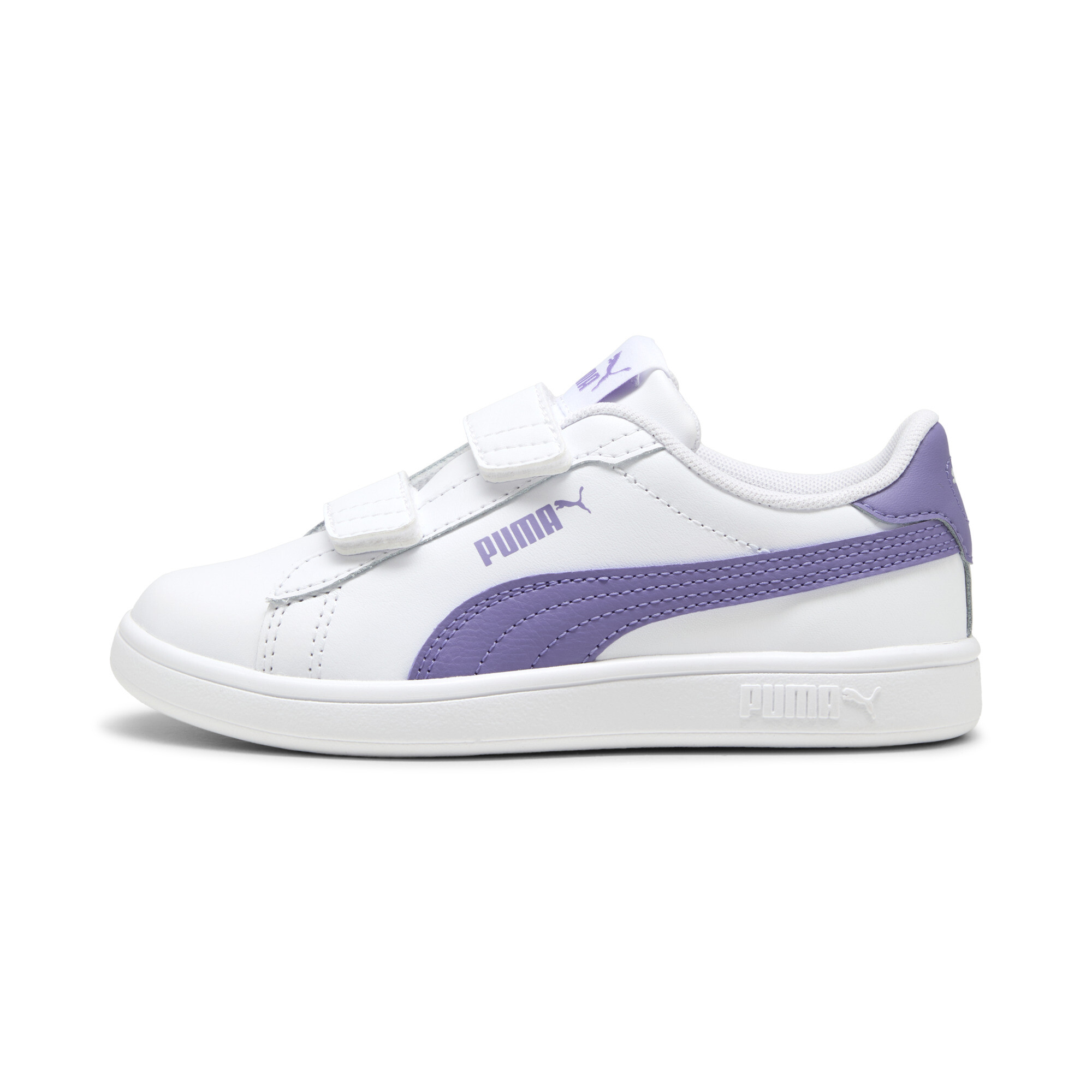 Puma Smash 3.0 Leather Sneakers für Kinder Schuhe | Mit Plain | White/Lavender Alert | Größe: 33