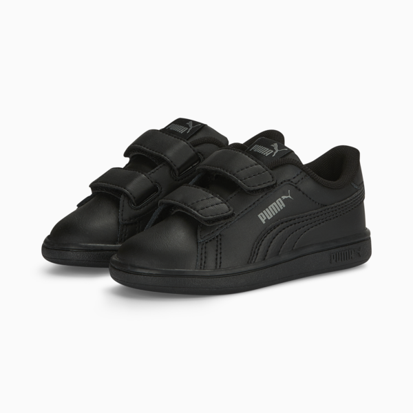 Smash 3.0 Leather V Sneakers Baby, PUMA Black-Shadow Gray, large-MEX