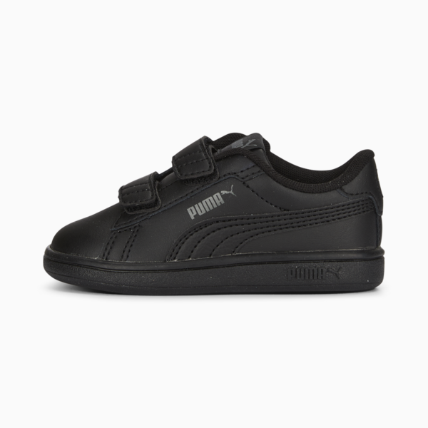 Smash 3.0 Leather V Sneakers Baby, PUMA Black-Shadow Gray, large-MEX