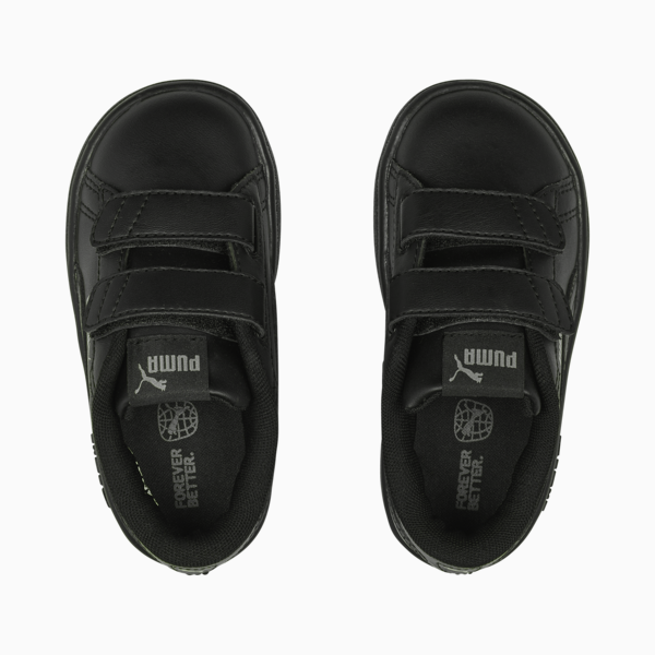 Smash 3.0 Leather V Sneakers Baby, PUMA Black-Shadow Gray, large-MEX