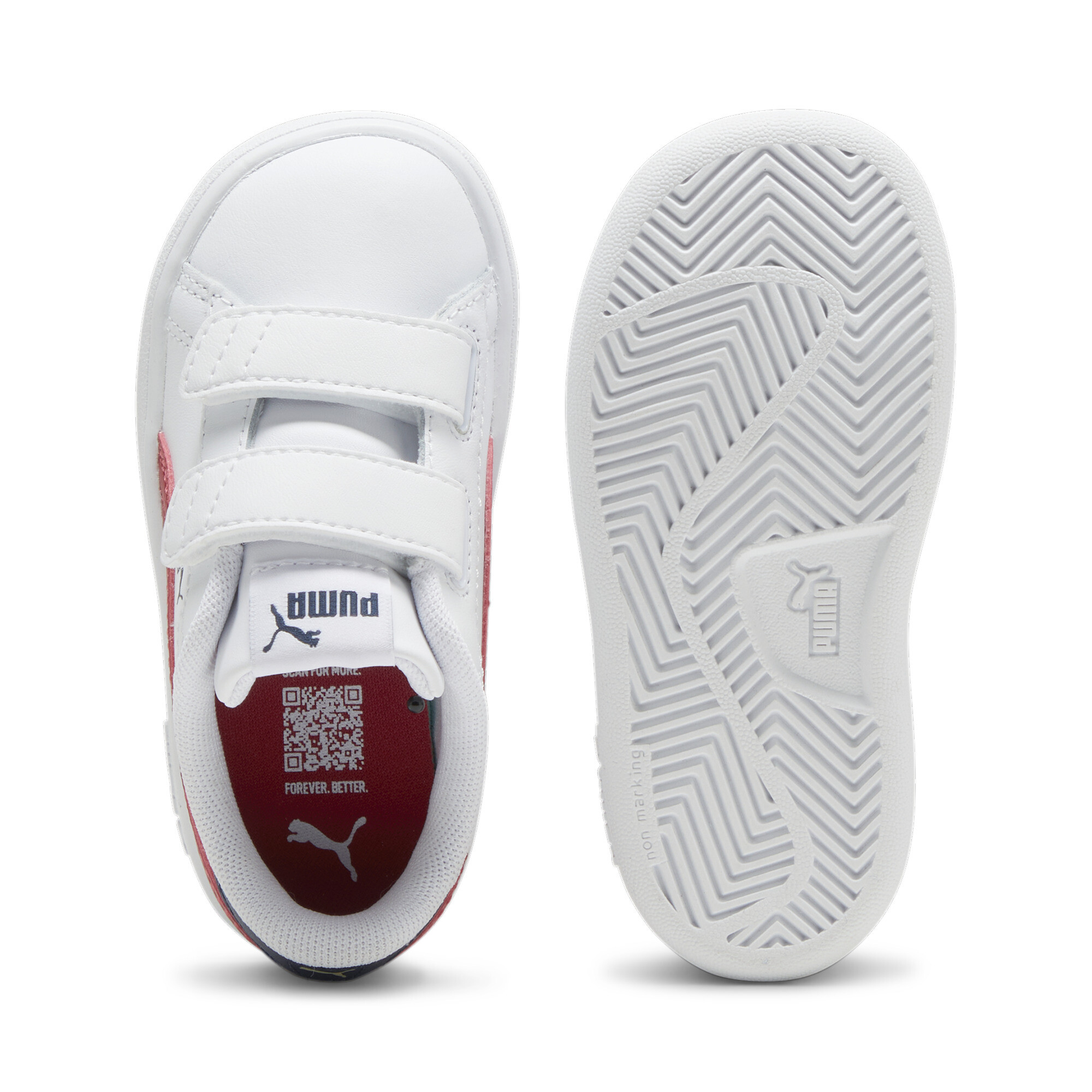 Puma Smash 3.0 Leather V Sneakers Baby, White, Size 22, Shoes