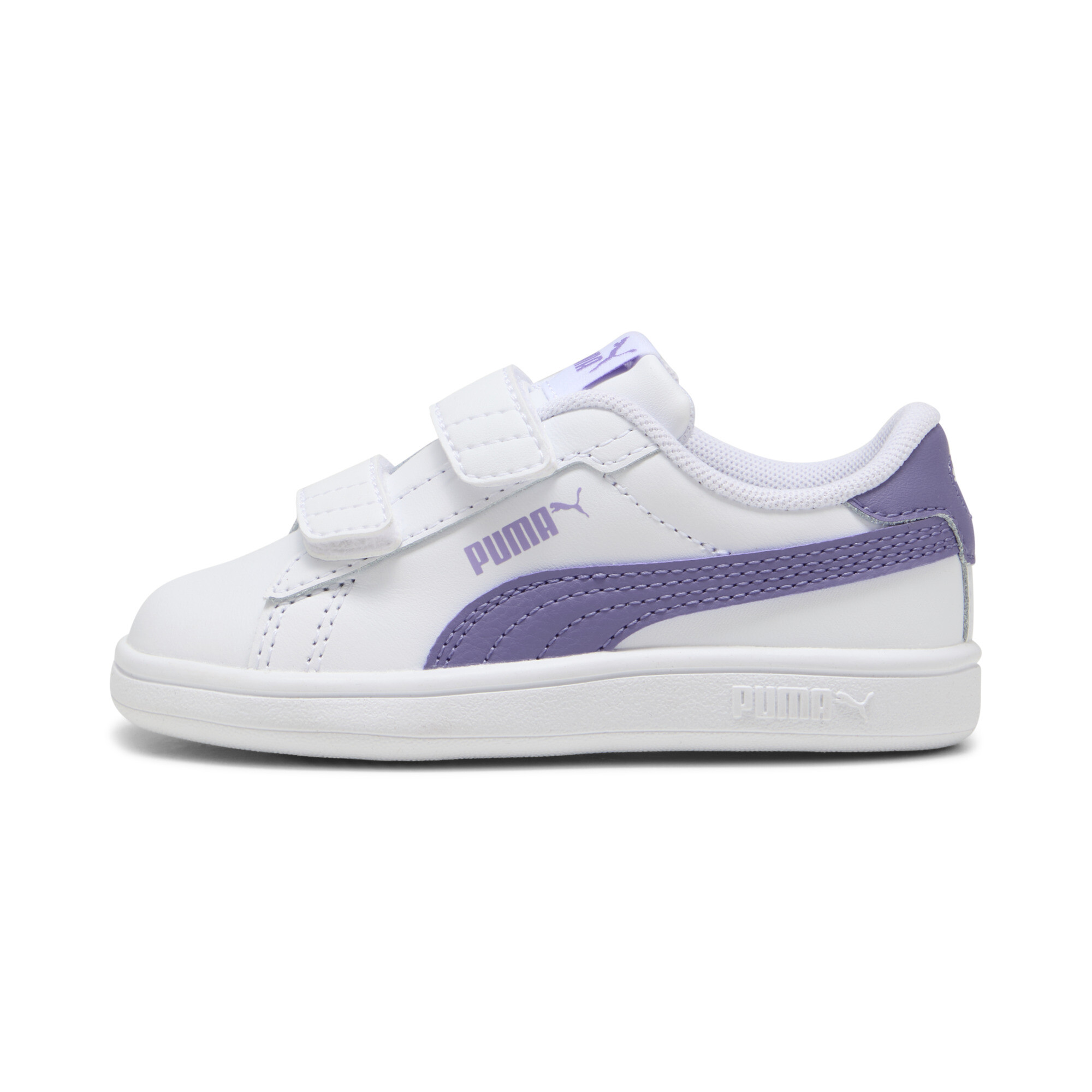 Puma Smash 3.0 Leather V Sneakers Babys Schuhe Für Für Kinder | Mit Plain | White/Lavender Alert | Größe: 25