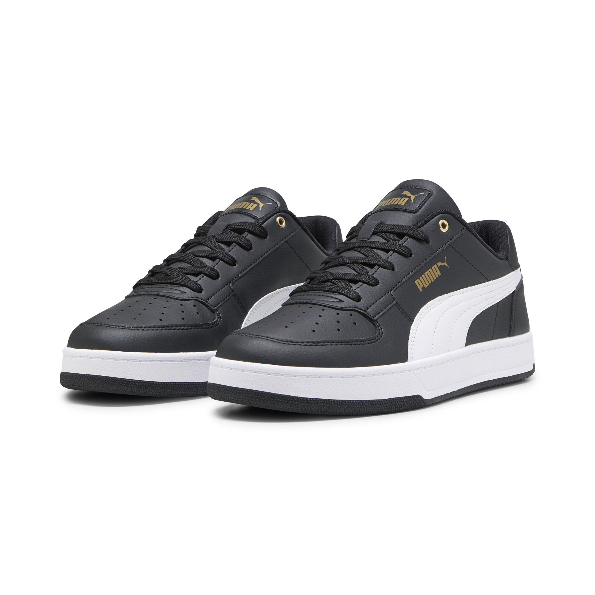 PUMA Caven 2.0 uniseks sneakers, Zwart/Wit/Goud, Maat 41 thumbnail 6