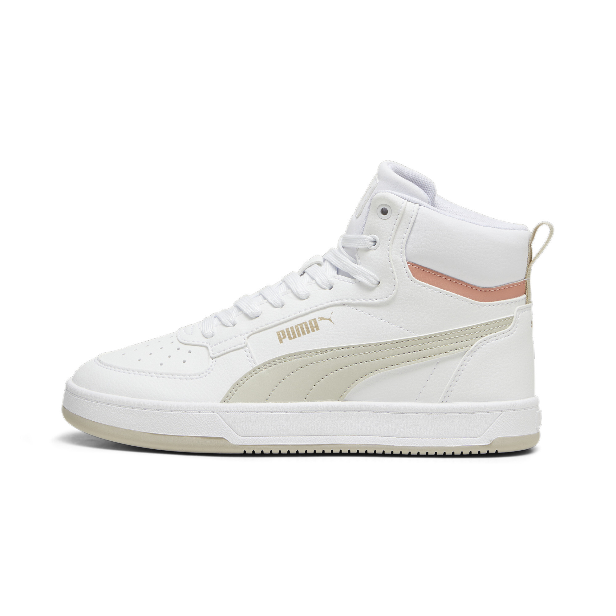 Puma Caven 2.0 Mid Sneakers Schuhe | Mit Plain | White/Desert Dust/Deeva Peach | Größe: 44.5