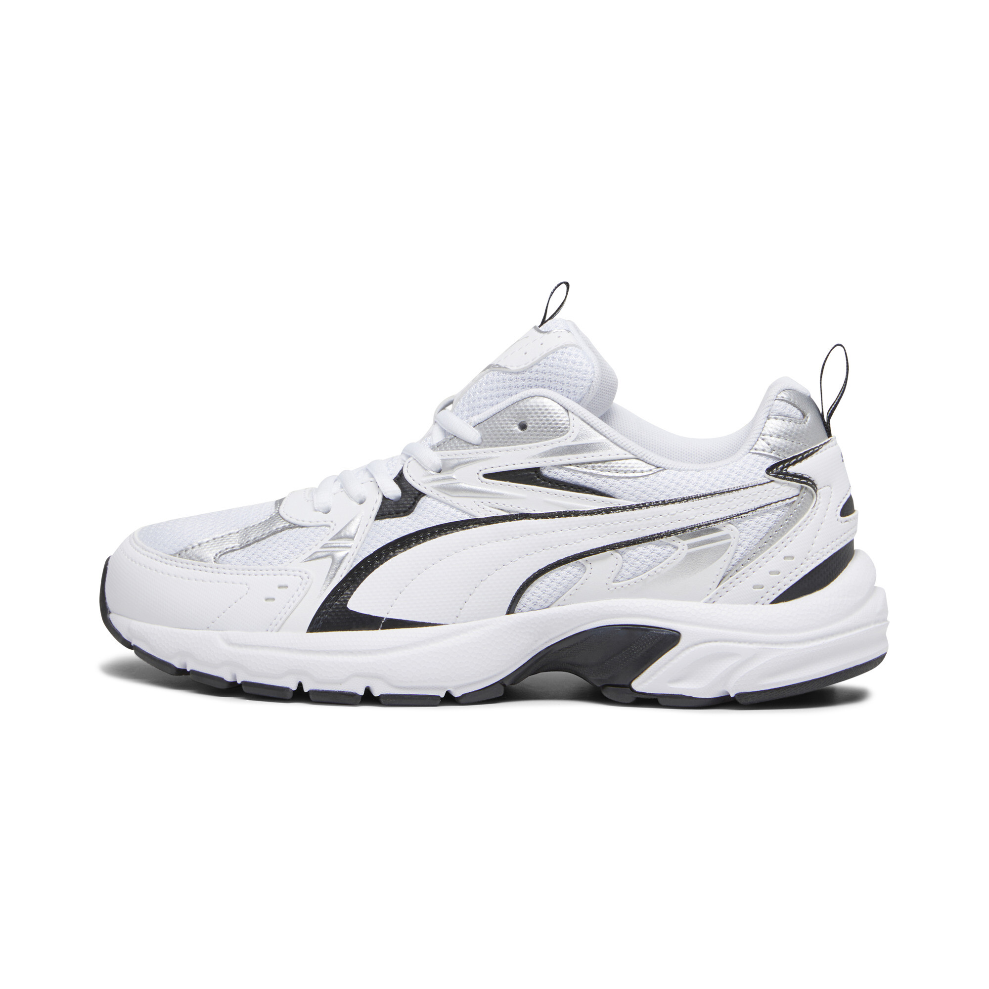 Puma Milenio Tech Sneakers Schuhe | White/Black/Silver | Größe: 42.5