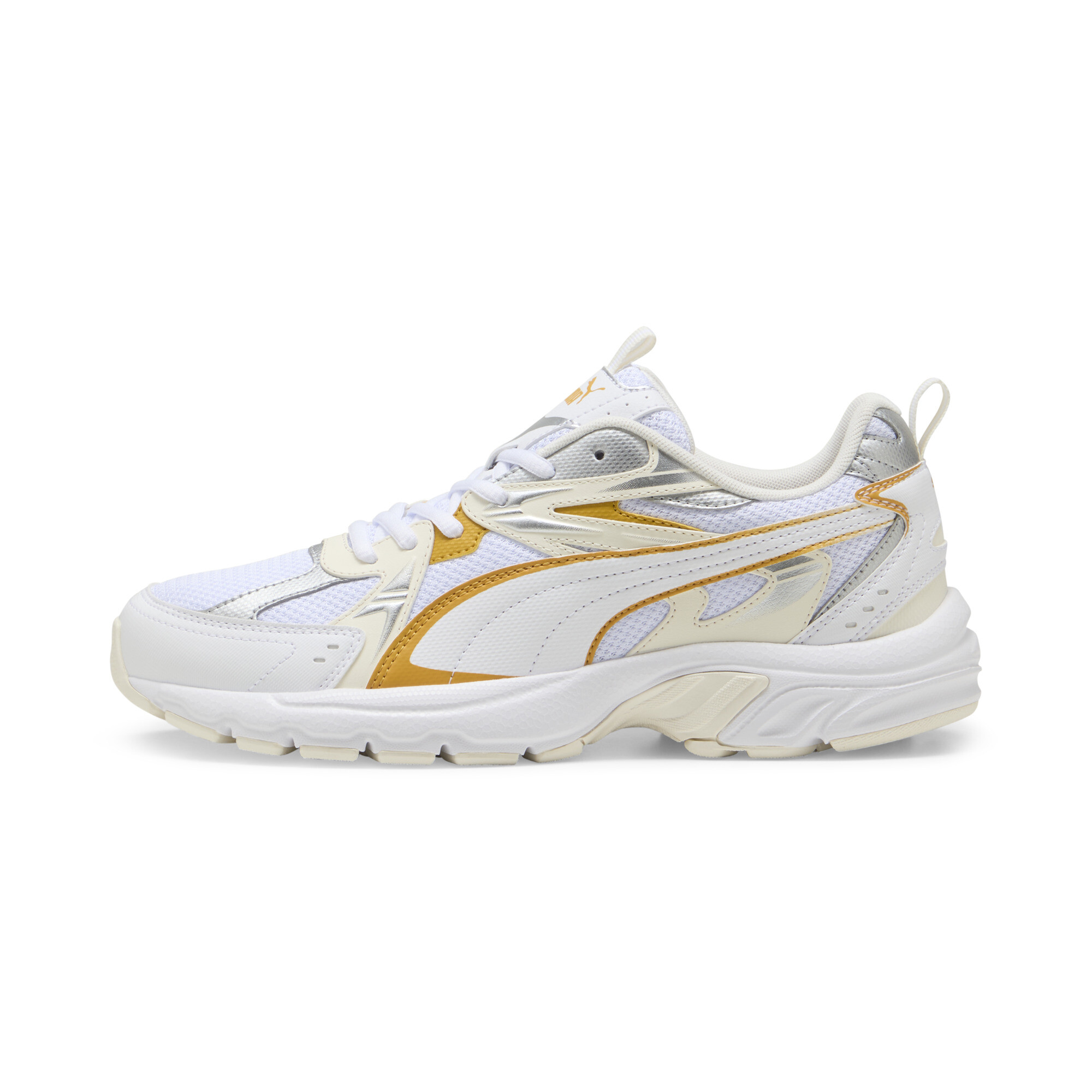 Puma Milenio Tech Sneakers Schuhe | White/Archive Gold/Warm White | Größe: 40.5