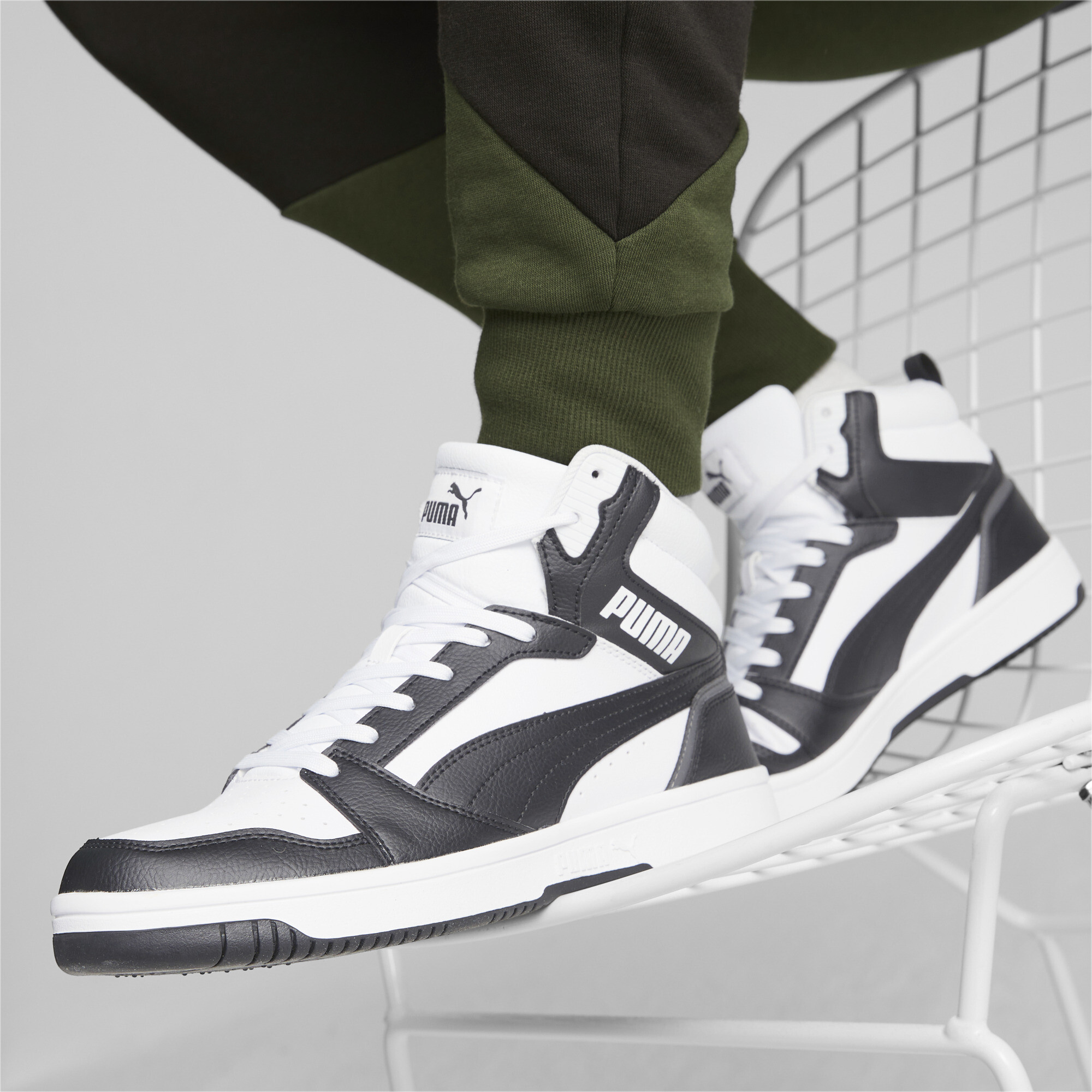 PUMA Rebound sneakers, Zwart/Grijs/Wit, Maat 46 thumbnail 8