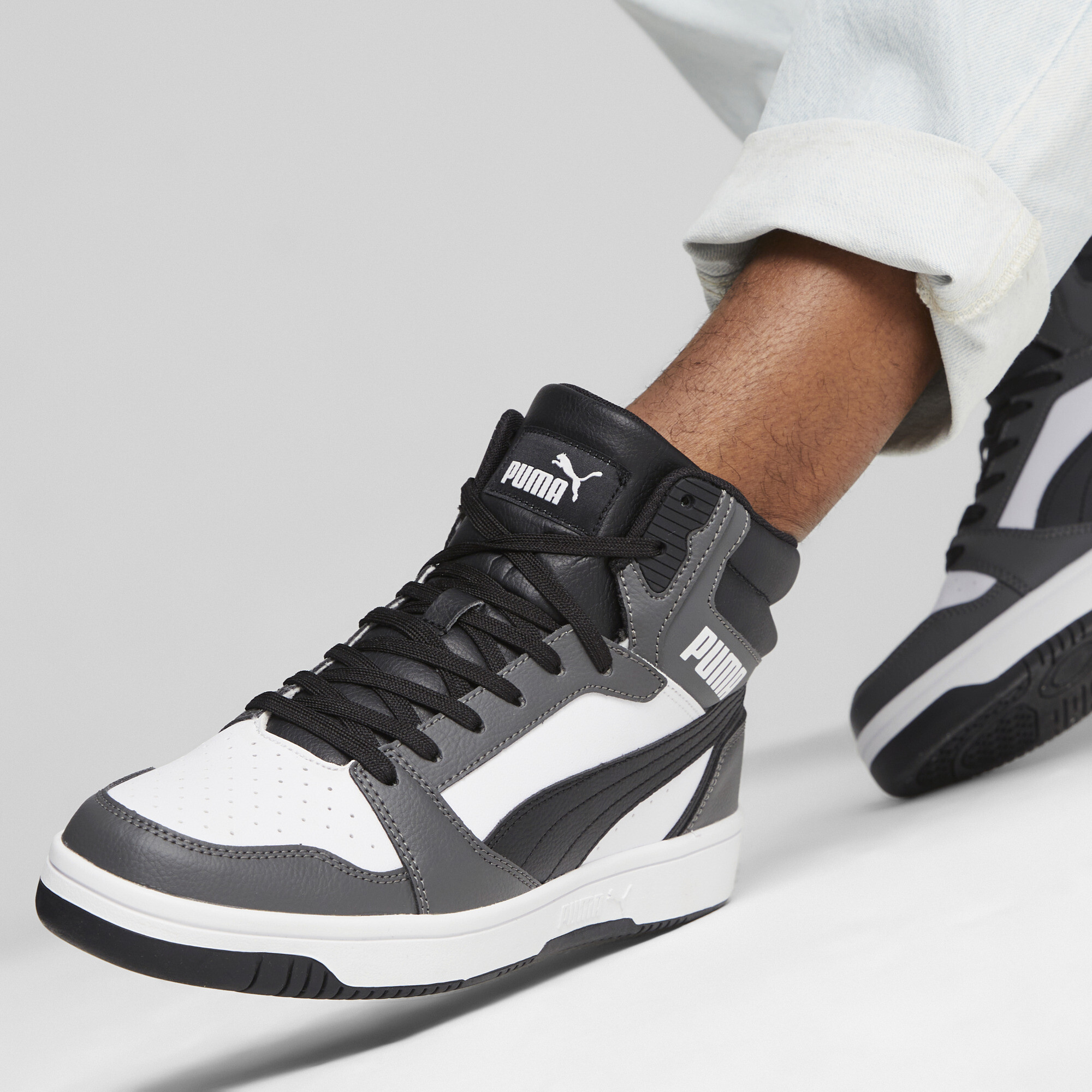 PUMA Rebound sneakers, Zwart/Grijs/Wit, Maat 46 thumbnail 8