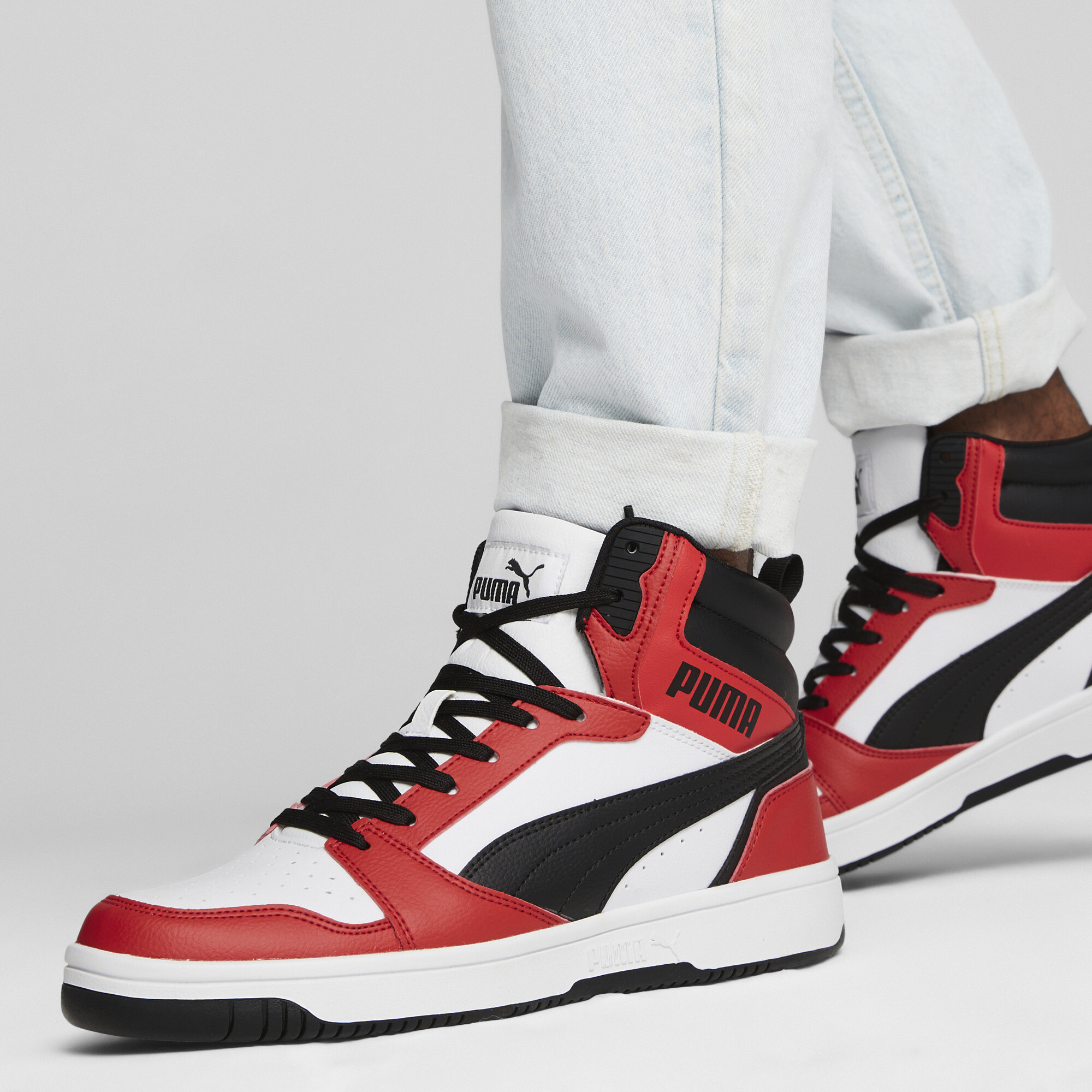 PUMA Rebound sneakers, Zwart/Rood/Wit, Maat 38 thumbnail 8