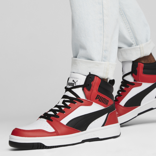Rebound Sneakers, PUMA White-PUMA Black-For All Time Red, large-MEX