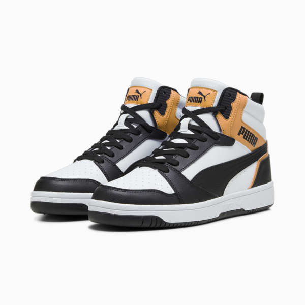 Rebound Sneakers, PUMA White-PUMA Black-Clementine, large-ZAF