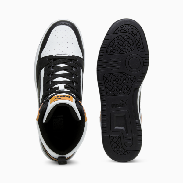 Rebound Sneakers, PUMA White-PUMA Black-Clementine, large-ZAF
