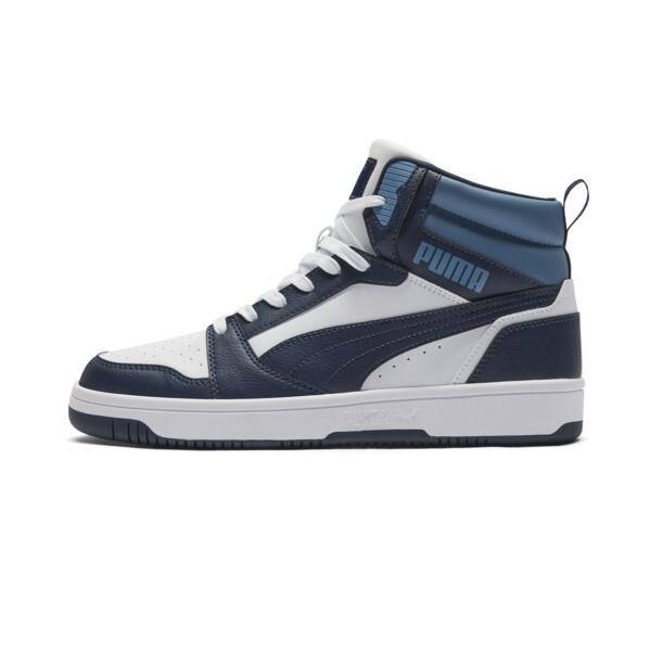 Puma Rebound Sneakers In White-club Navy-blue Horizon