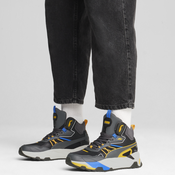 Trinity Mid Hybrid Men's Sneakers, PUMA Black-Shadow Gray-Tangerine-Hyperlink Blue, large-ZAF