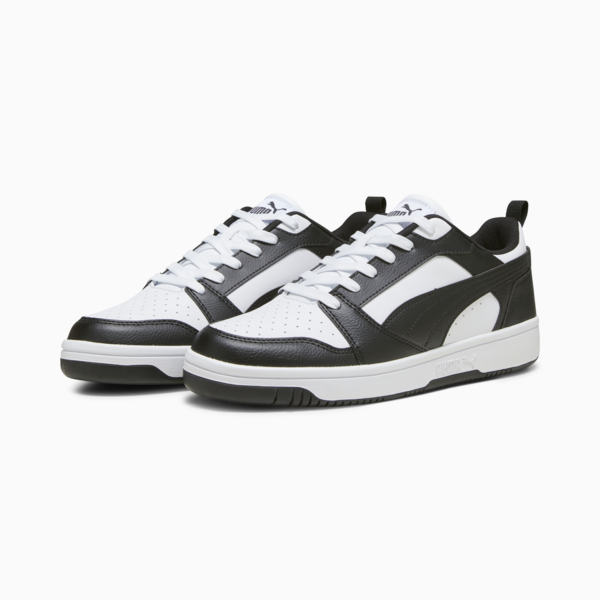 Rebound V6 Low Sneakers, PUMA White-PUMA Black-PUMA White, large-ZAF