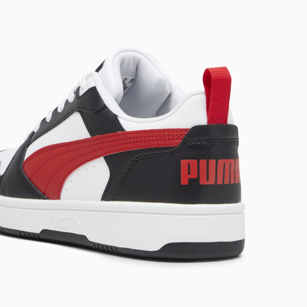 Rebound V6 Low Sneakers, PUMA White-For All Time Red-PUMA Black, large-ZAF