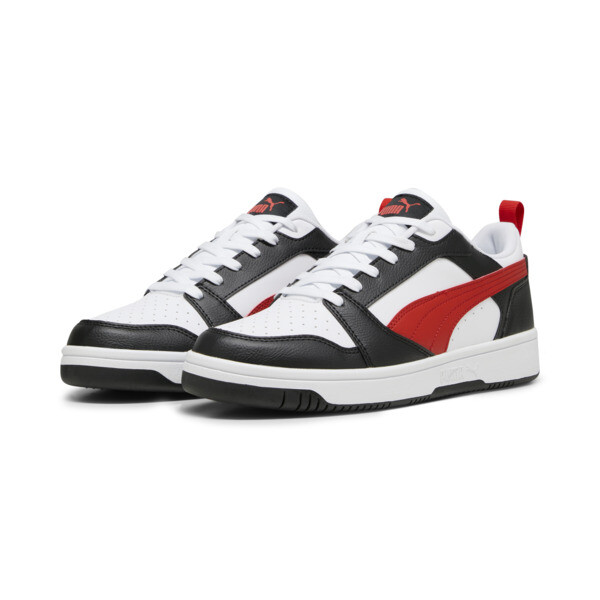 Rebound V6 Low Sneakers, PUMA White-For All Time Red-PUMA Black, large-ZAF