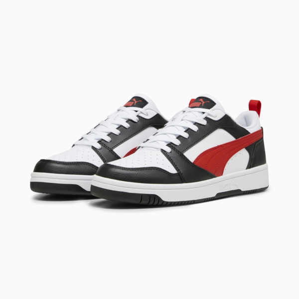 Rebound V6 Low Sneakers, PUMA White-For All Time Red-PUMA Black, large-ZAF