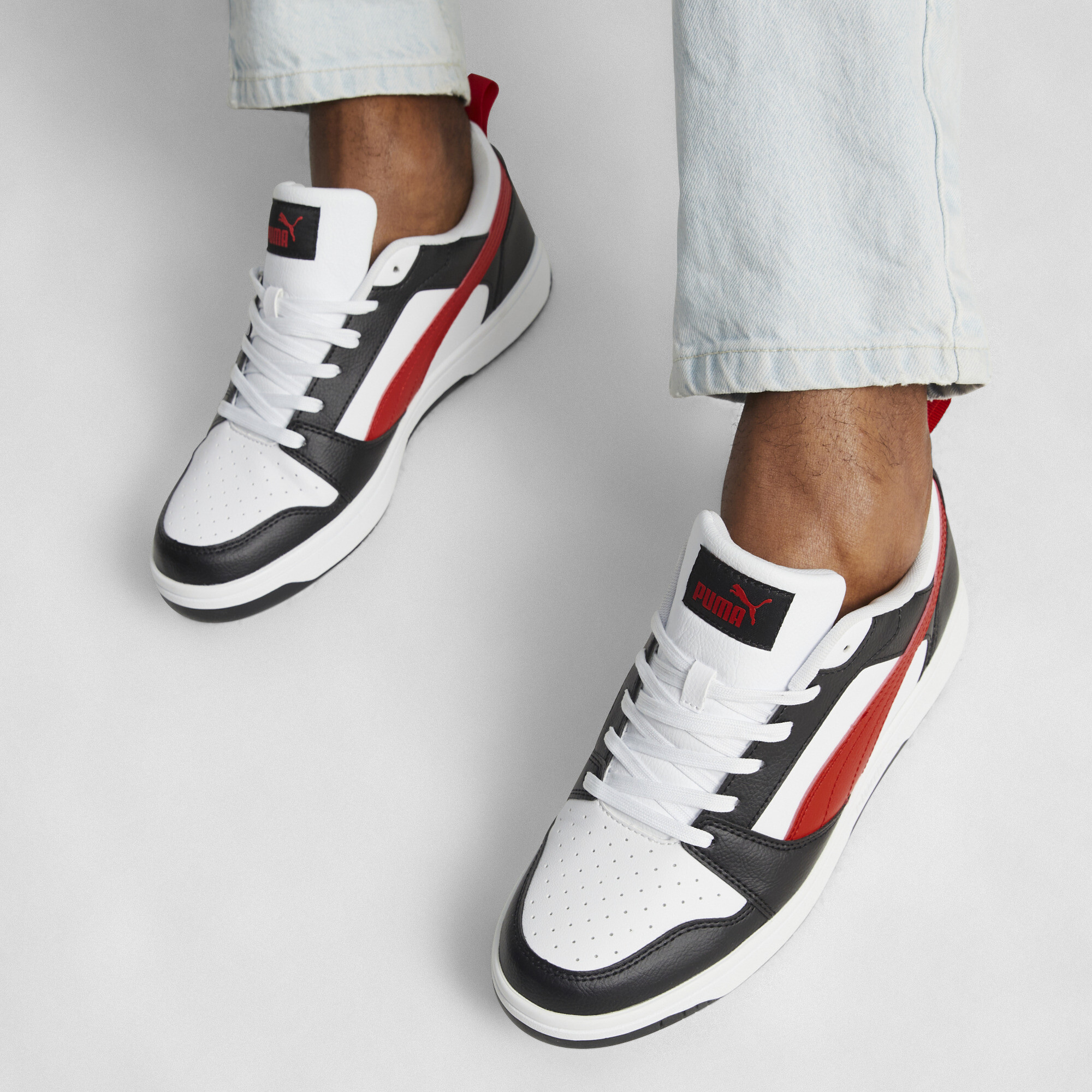 PUMA Rebound V6 Low sneakers, Zwart/Rood/Wit, Maat 46 thumbnail 8