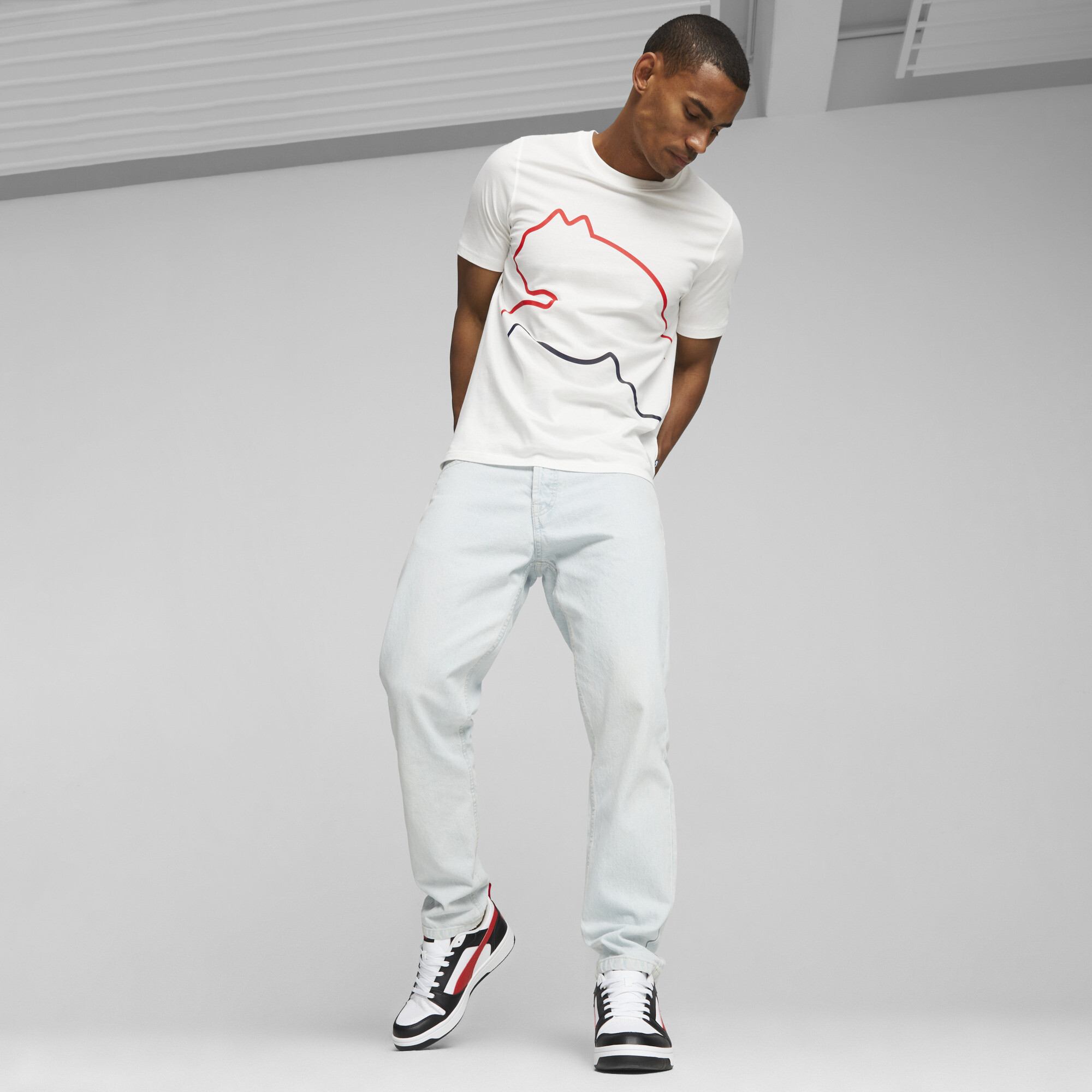 PUMA Rebound V6 Low sneakers, Zwart/Rood/Wit, Maat 46 thumbnail 7