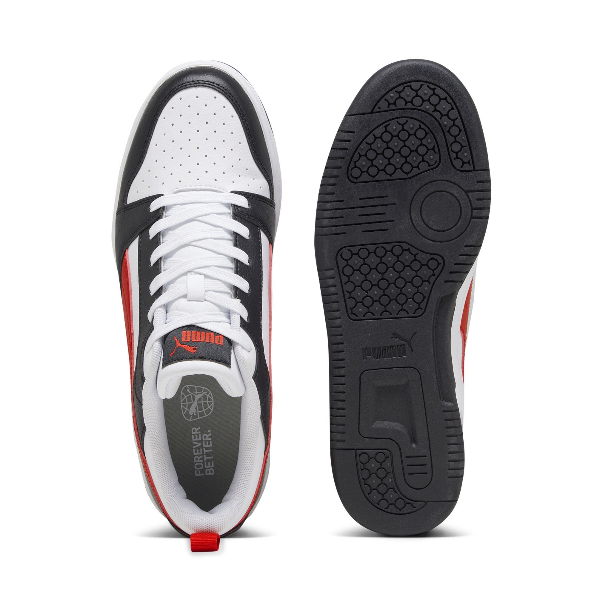PUMA Rebound V6 Low sneakers, Zwart/Rood/Wit, Maat 46 thumbnail 4