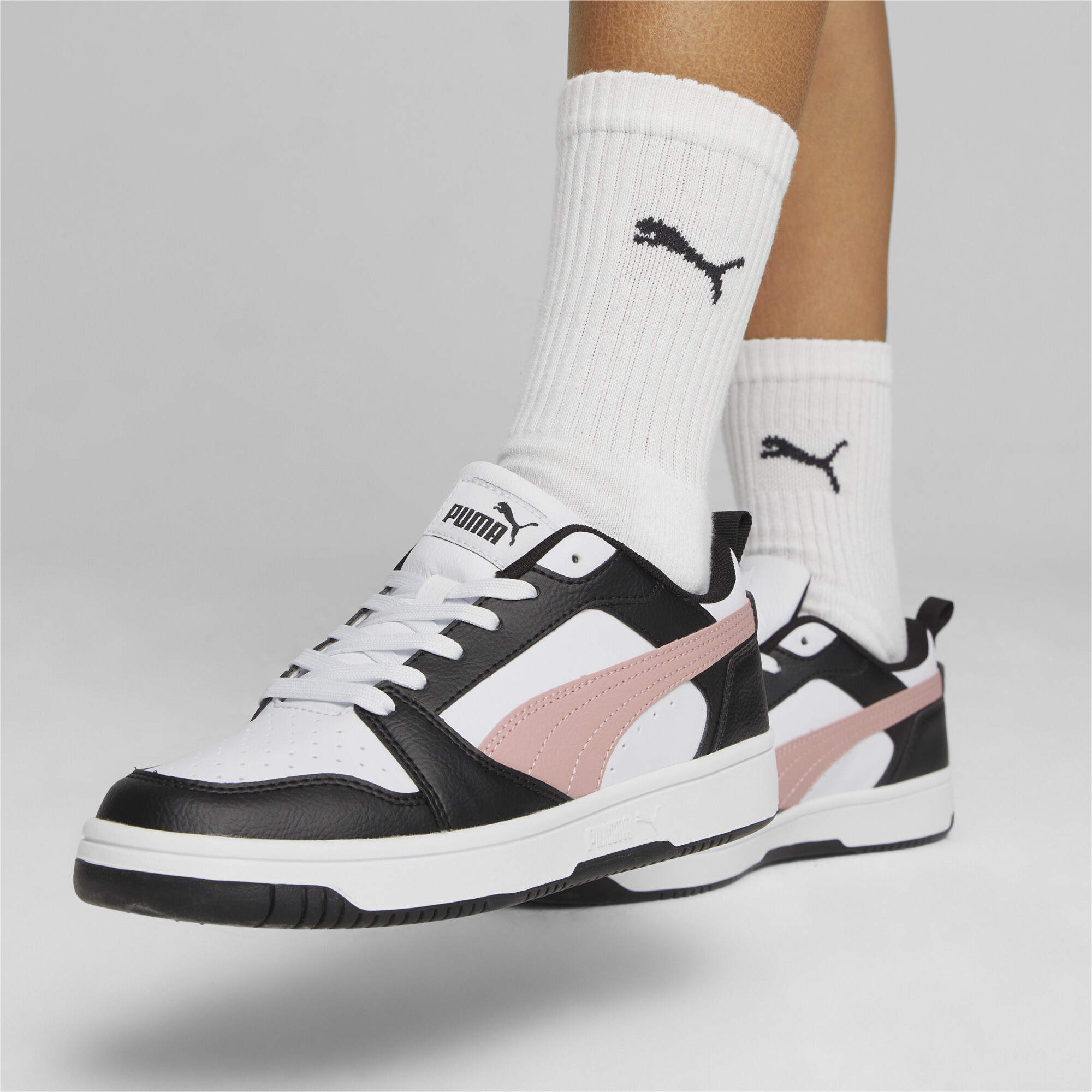 PUMA Rebound V6 Low sneakers, Roze/Zwart/Wit, Maat 47 thumbnail 8