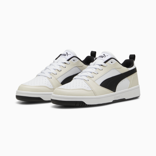 Rebound V6 Low Sneakers, PUMA White-PUMA Black-Alpine Snow, large-ZAF