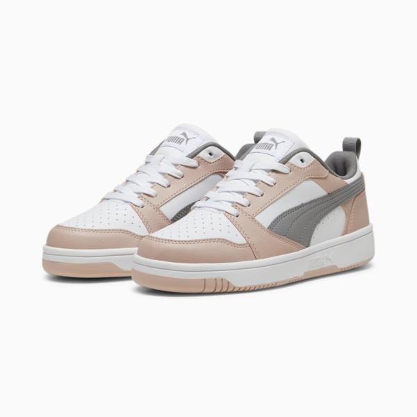 Rebound V6 Low Sneakers, Rose Quartz-PUMA White-Stormy Slate, large-ZAF