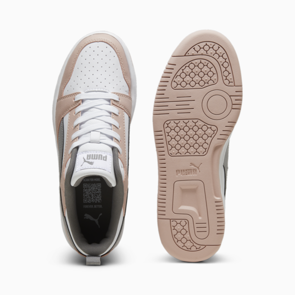 Rebound V6 Low Sneakers, Rose Quartz-PUMA White-Stormy Slate, large-ZAF
