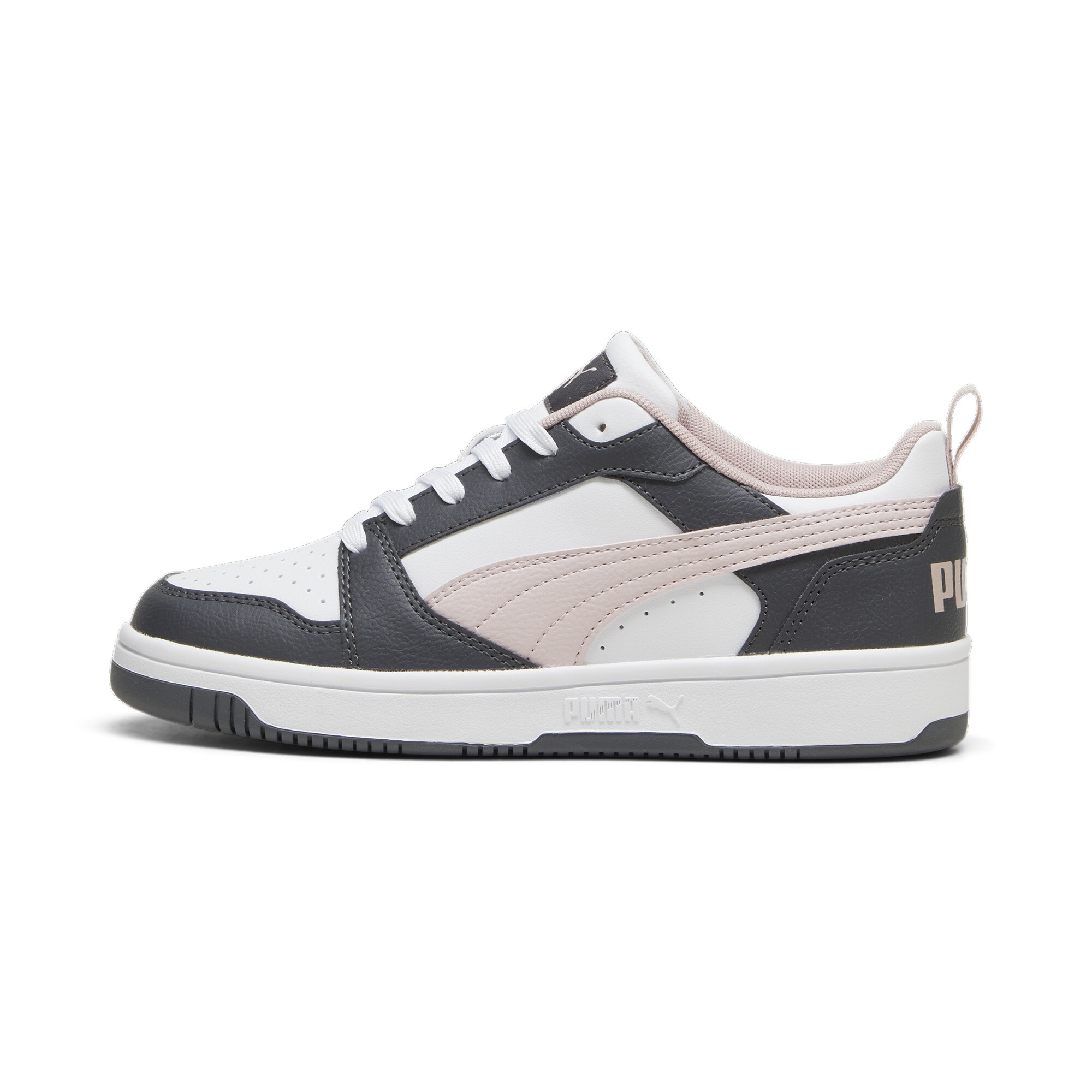 Puma Rebound V6 Low Sneakers Schuhe | Mit Plain | Strongray/Mauve Mist/White | Größe: 38.5