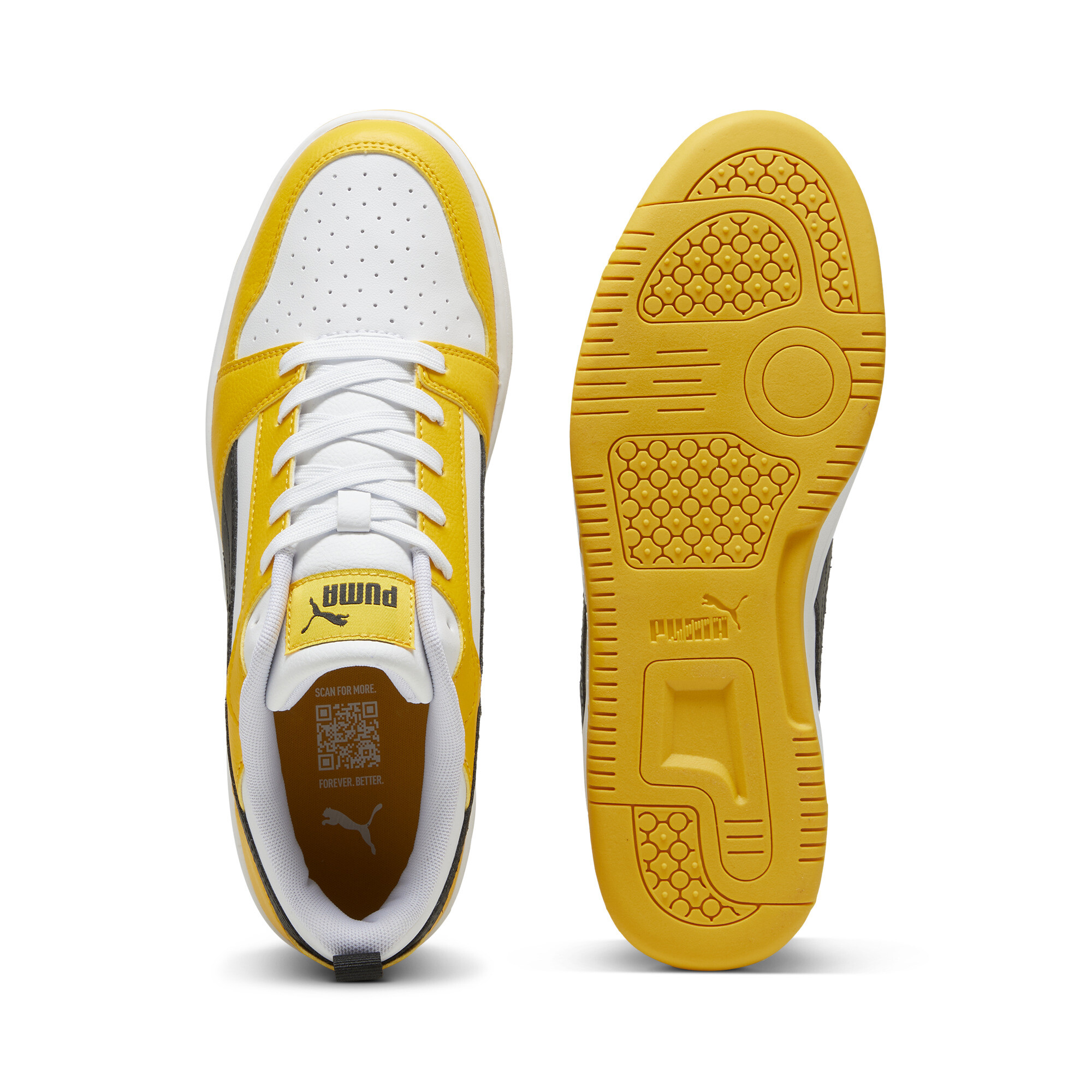 Puma Rebound V6 Low Sneakers, Yellow, Size 44.5, Shoes