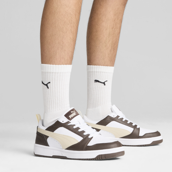 Rebound V6 Low Sneakers, Espresso Brown-Alpine Snow-PUMA White, large-ZAF