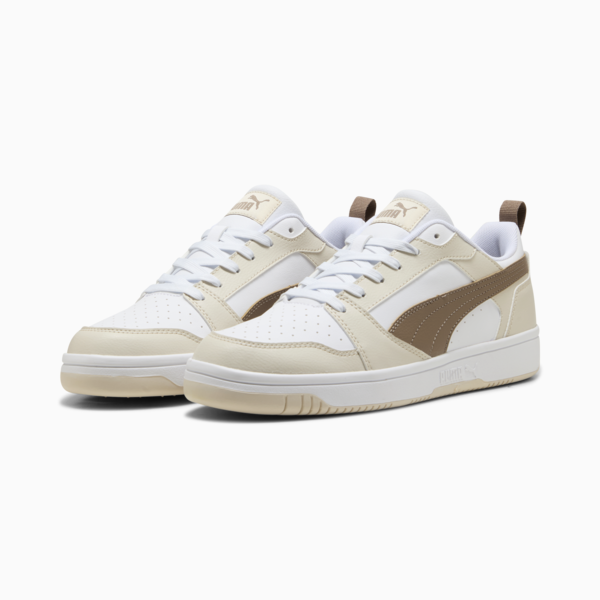 Rebound V6 Low Sneakers, PUMA White-Totally Taupe-Alpine Snow, large-MEX