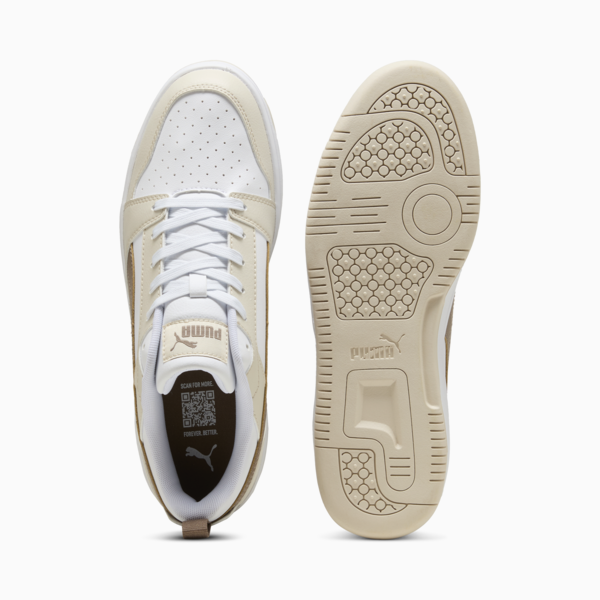 Rebound V6 Low Sneakers, PUMA White-Totally Taupe-Alpine Snow, large-MEX