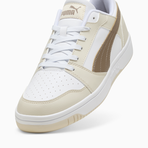 Rebound V6 Low Sneakers, PUMA White-Totally Taupe-Alpine Snow, large-MEX