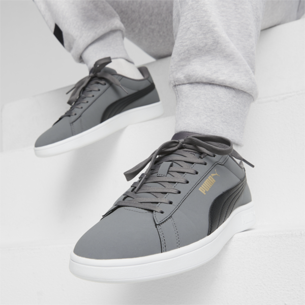 PUMA Smash 3.0 Buck Sneakers, Cool Dark Gray-PUMA Black-PUMA Gold-PUMA White, large-ZAF