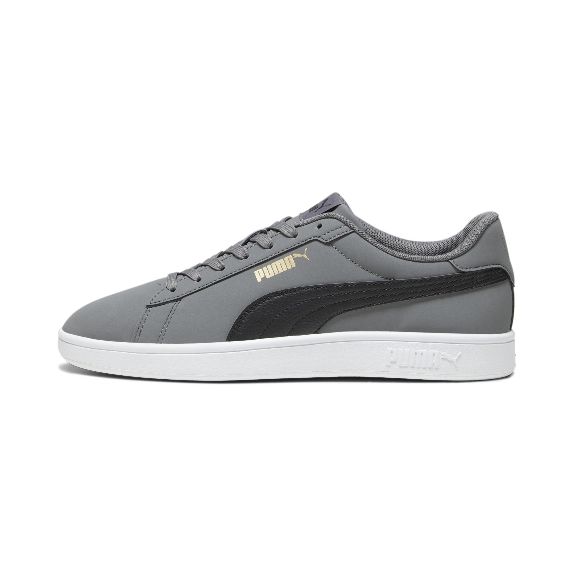 Puma Smash 3.0 Buck Sneakers Schuhe | Mit Plain | Cool Dark Gray/Black/Gold | Größe: 44.5