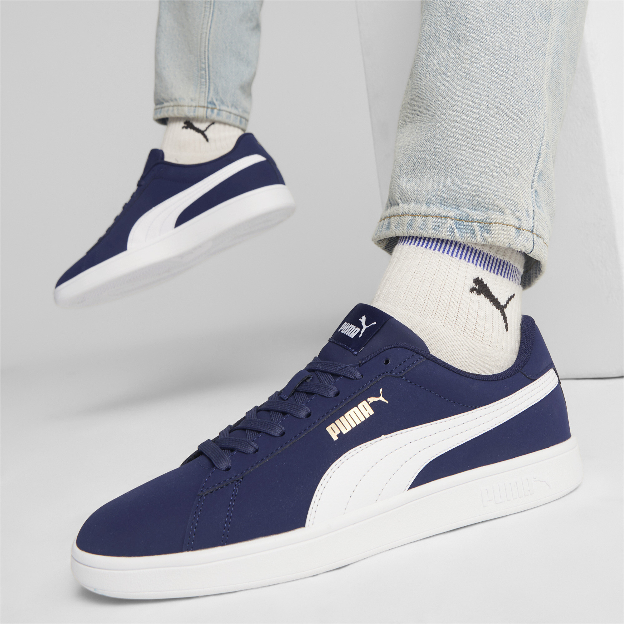 Puma Smash 3.0 Buck Sneakers, Blue, Size 47, Shoes