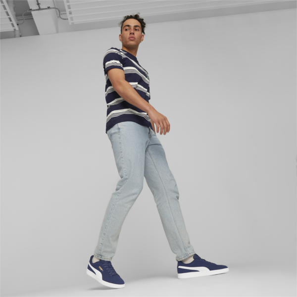 PUMA Smash 3.0 Buck Sneakers, PUMA Navy-PUMA White-PUMA Gold, large-ZAF