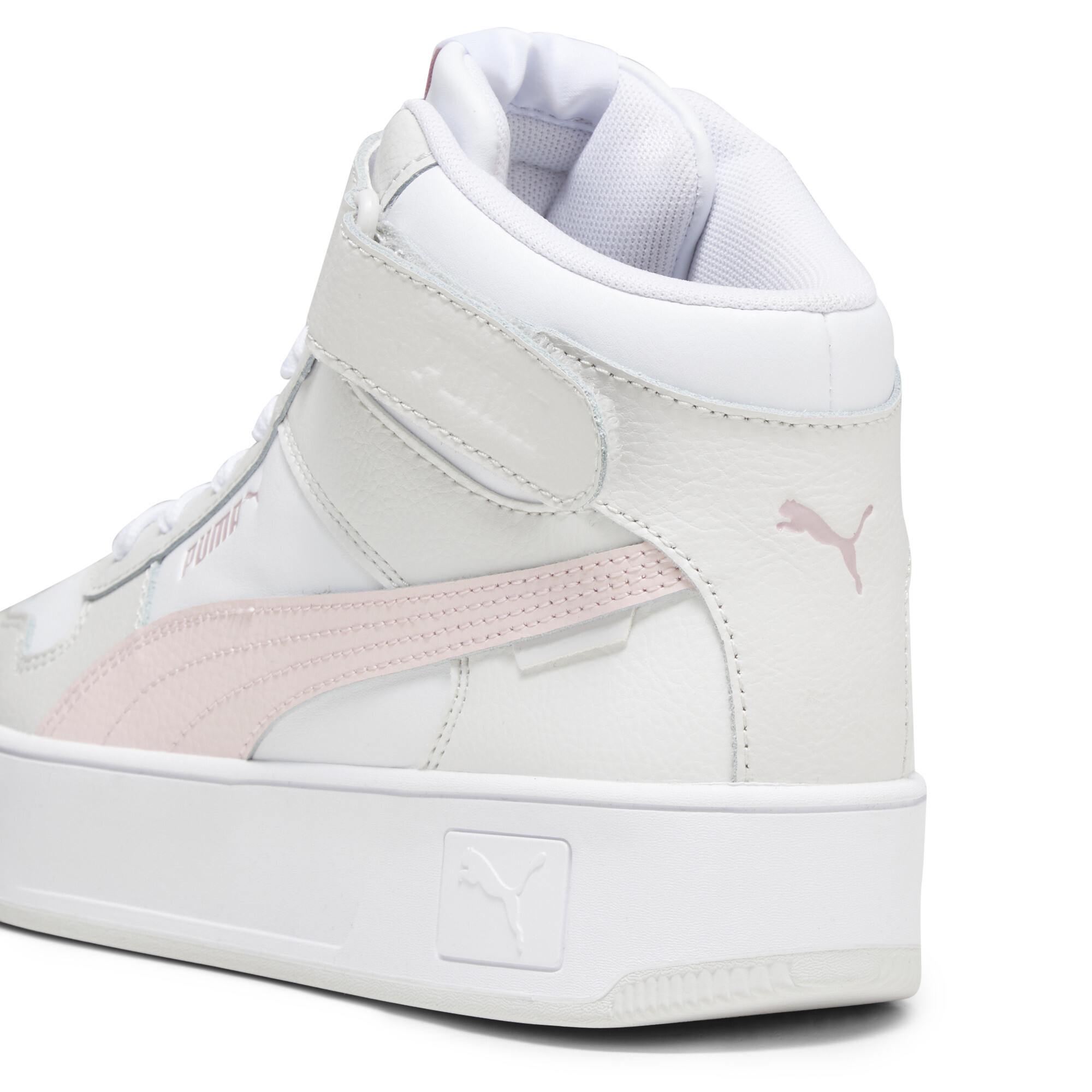 Women's Puma Carina Street Mid's Sneakers, White, Size 35.5, Shoes