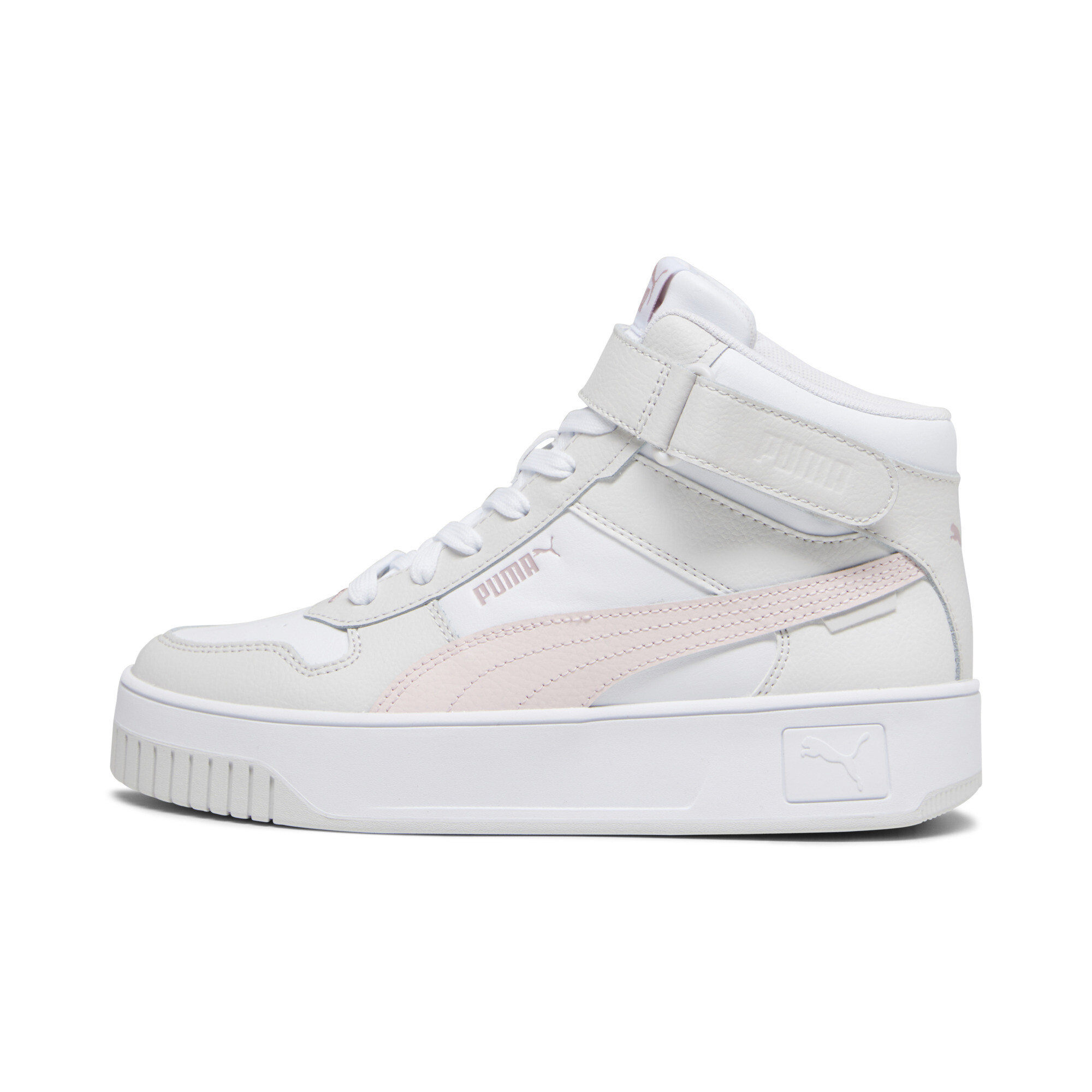 Puma Carina Street Mid Sneakers Damen Schuhe | Mit Plain | White/Frosty Pink/Feather Gray | Größe: 38