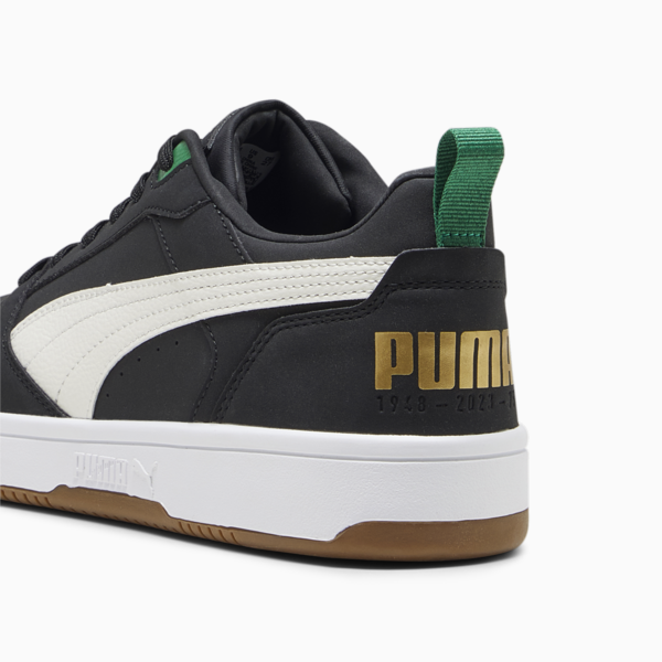 Rebound Low 75 Years Sneakers, PUMA Black-Warm White-Archive Green-Gold-Pristine, large-ZAF