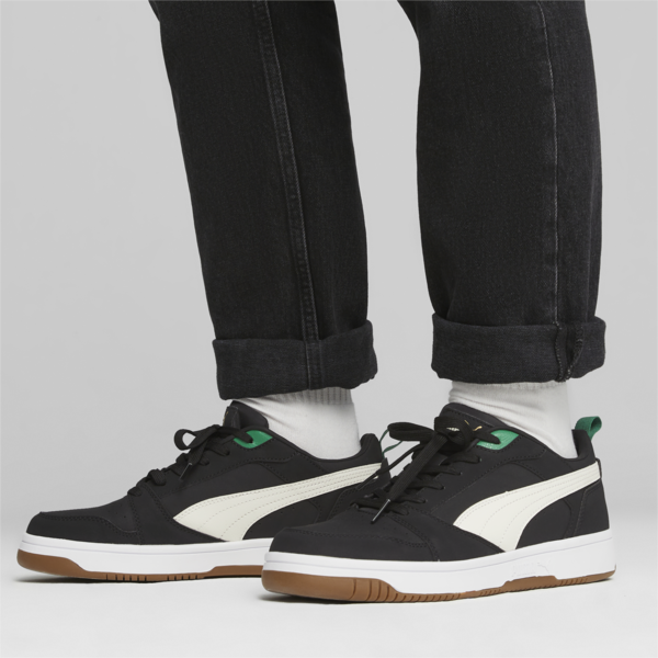 Rebound Low 75 Years Sneakers, PUMA Black-Warm White-Archive Green-Gold-Pristine, large-ZAF