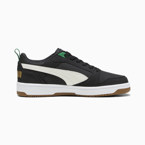 Rebound Low 75 Years Sneakers, PUMA Black-Warm White-Archive Green-Gold-Pristine, large-ZAF