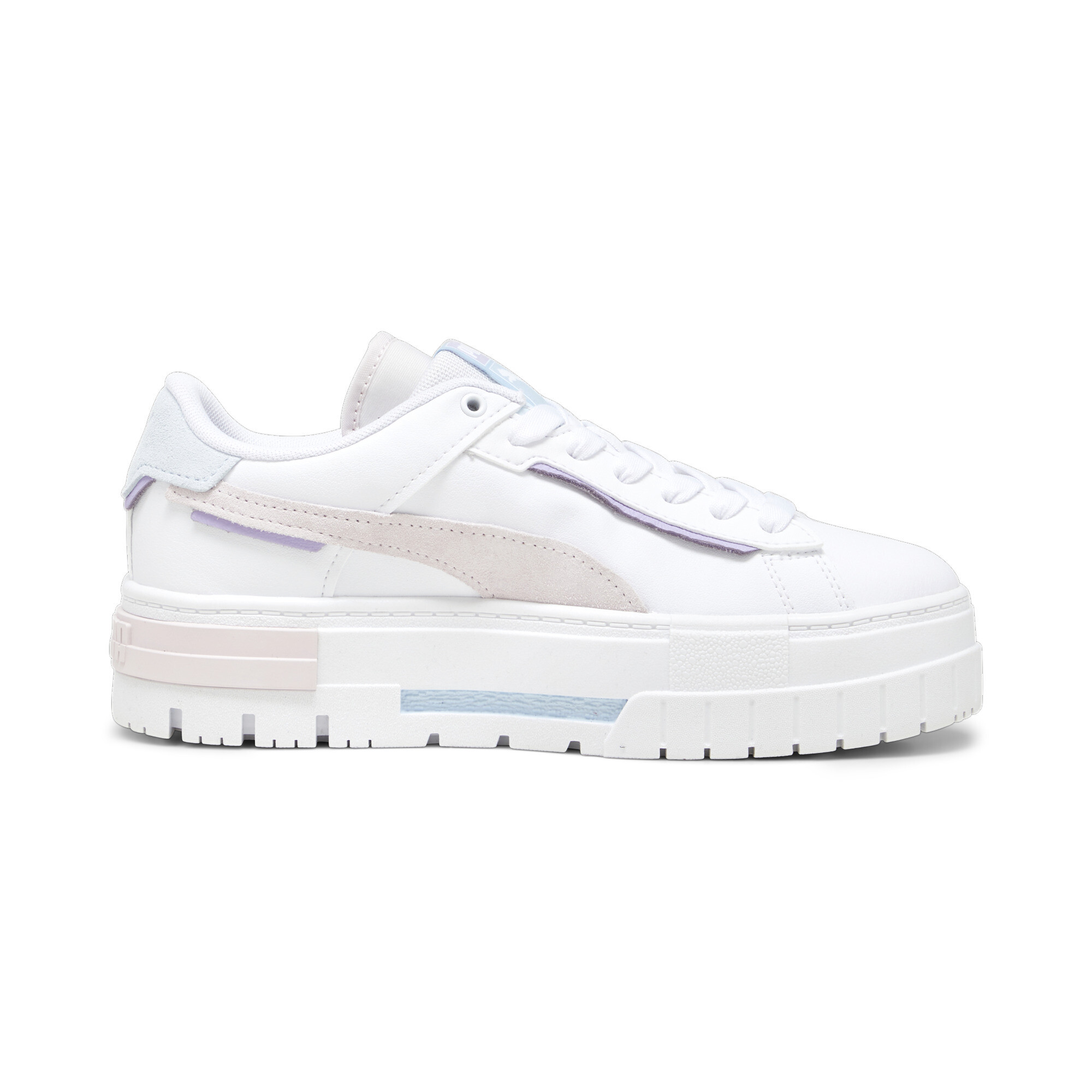 Women's PUMA Mayze Crashed Sneakers In White, Size EU 40.5