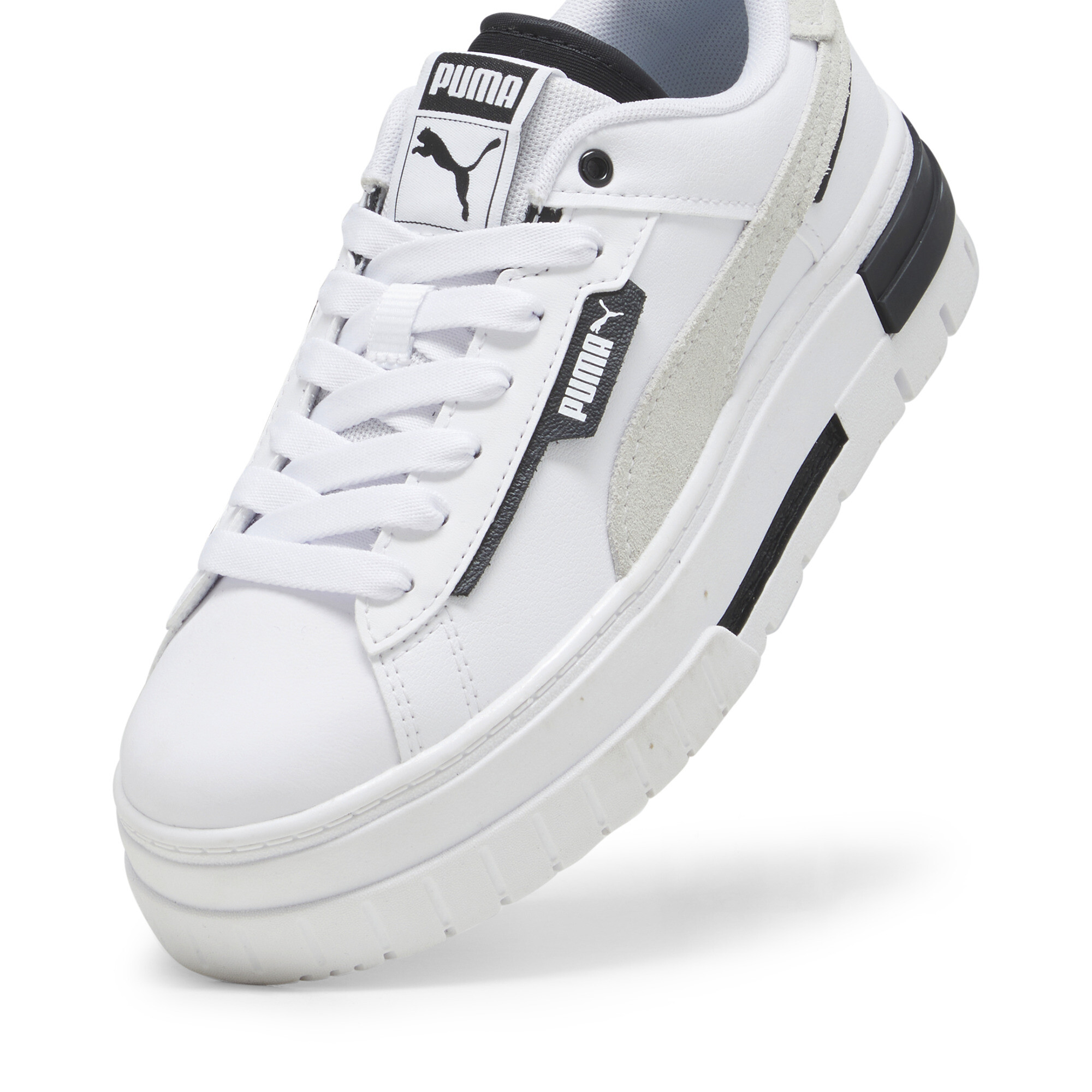 Women's PUMA Mayze Crashed Sneakers In White, Size EU 40