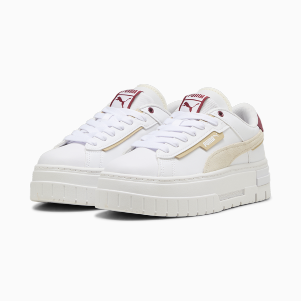 Mayze Crashed Women's Sneakers, PUMA White-Sugared Almond, large-ZAF