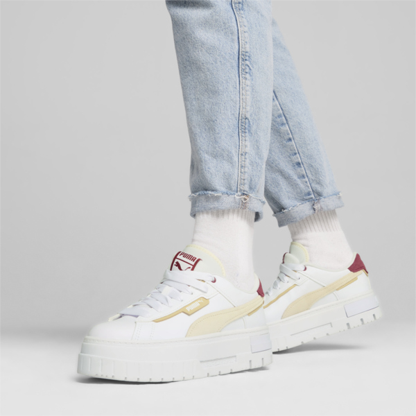 Mayze Crashed Women's Sneakers, PUMA White-Sugared Almond, large-ZAF